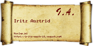 Iritz Asztrid névjegykártya